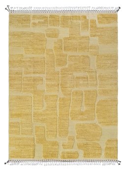 Full view of New Morocco rug from Pakistan, 240 × 173 cm in Yellow tones