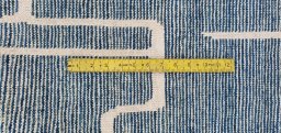 Full view of New Morocco rug from Pakistan, 233 × 172 cm in Blue tones