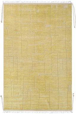 Full view of New Morocco rug from Pakistan, 312 × 199 cm in Yellow tones
