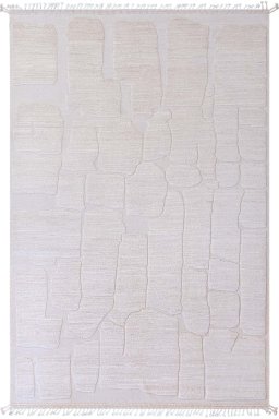 Full view of New Morocco rug from Pakistan, 316 × 208 cm in Beige tones