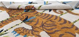 Close-up detail of New Morocco rug from Pakistan showing Wool weave