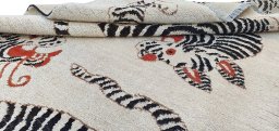 Close-up detail of New Morocco rug from Pakistan showing Wool weave