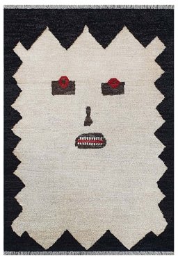 Full view of New Morocco rug from Pakistan, 176 × 124 cm in Beige tones