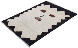 Close-up detail of New Morocco rug from Pakistan showing Wool weave