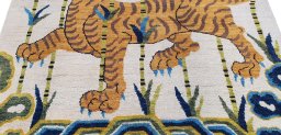 Surface texture of New Morocco rug with natural Wool and intricate pattern