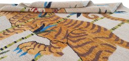 Close-up detail of New Morocco rug from Pakistan showing Wool weave