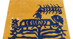 Backside of handmade New Morocco rug showing knot structure and weave density