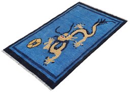 Close-up detail of New Morocco rug from Pakistan showing Wool weave