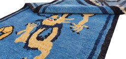 Close-up detail of New Morocco rug from Pakistan showing Wool weave