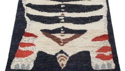 Surface texture of New Morocco rug with natural Wool and intricate pattern