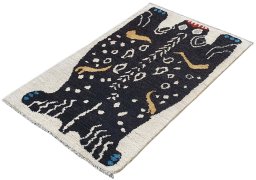 Close-up detail of New Morocco rug from Pakistan showing Wool weave