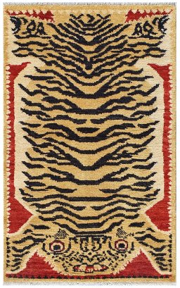 Full view of New Morocco rug from Pakistan, 154 × 94 cm in Multi Color tones
