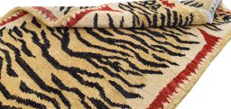 Close-up detail of New Morocco rug from Pakistan showing Wool weave
