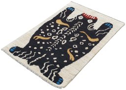 Close-up detail of New Morocco rug from Pakistan showing Wool weave
