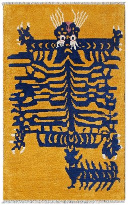 Full view of New Morocco rug from Pakistan, 160 × 98 cm in Multi Color tones