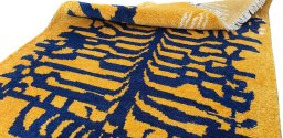 Close-up detail of New Morocco rug from Pakistan showing Wool weave