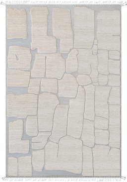 Full view of New Morocco rug from Pakistan, 314 × 209 cm in Beige tones