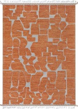 Full view of New Morocco rug from Pakistan, 251 × 178 cm in Yellow tones