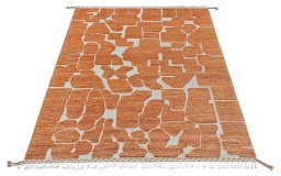 Corner detail of New Morocco rug showing border pattern and Wool pile
