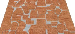 Backside of handmade New Morocco rug showing knot structure and weave density