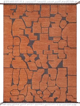 Full view of New Morocco rug from Pakistan, 251 × 183 cm in Yellow tones