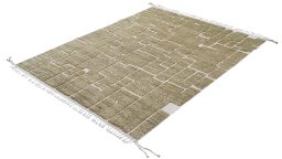 Close-up detail of New Morocco rug from Pakistan showing Wool weave