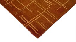 Backside of handmade New Nepal Carpets rug showing knot structure and weave density