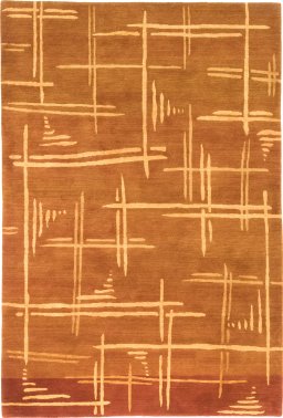 Full view of New Nepal Carpets rug from Nepal, 273 × 184 cm in Brown tones