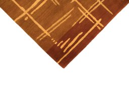 Backside of handmade New Nepal Carpets rug showing knot structure and weave density
