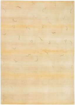 Full view of New Nepal Carpets rug from Nepal, 244 × 173 cm in Cream tones