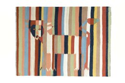 Full view of New Kilim Dastan rug from Iran / Persia, 165 × 122 cm in Multi Color tones