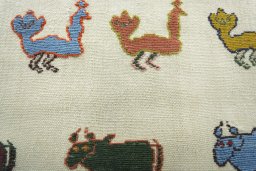 Backside of handmade New Kilim Dastan rug showing knot structure and weave density