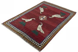 Corner detail of 2000s Kilim Dastan rug showing border pattern and Wool pile