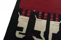 Surface texture of New Kilim Dastan rug with natural Wool and intricate pattern