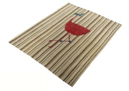 Corner detail of 2000s Kilim Dastan rug showing border pattern and Wool pile