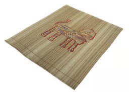 Corner detail of 2000s Kilim Dastan rug showing border pattern and Wool pile