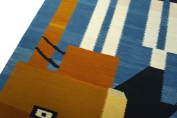 Surface texture of New Kilim Dastan rug with natural Wool and intricate pattern