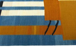 Close-up detail of New Kilim Dastan rug from Iran / Persia showing Wool weave