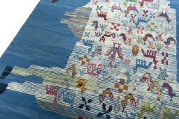 Surface texture of New Kilim Dastan rug with natural Wool and intricate pattern