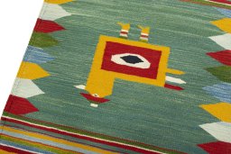 Surface texture of New Kilim Dastan rug with natural Wool and intricate pattern