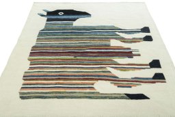 Close-up detail of New Kilim Dastan rug from Turkey showing Wool weave