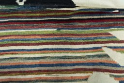 Full view of New Kilim Dastan rug from Turkey, 194 × 168 cm in Multi Color tones