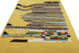 Close-up detail of New Kilim Dastan rug from Turkey showing Wool weave