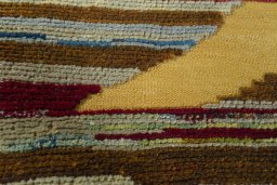 Backside of handmade New Kilim Dastan rug showing knot structure and weave density