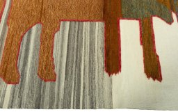 Close-up detail of New Kilim Dastan rug from Turkey showing Wool weave