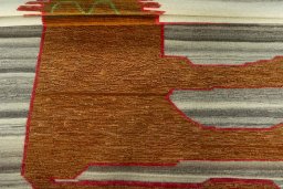 Full view of New Kilim Dastan rug from Turkey, 186 × 125 cm in Multi Color tones