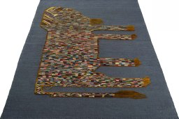 Close-up detail of New Kilim Dastan rug from Turkey showing Wool weave