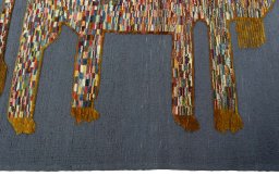 Close-up detail of New Kilim Dastan rug from Turkey showing Wool weave