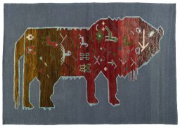 Full view of New Kilim Dastan rug from Turkey, 167 × 117 cm in Multi Color tones