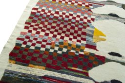 Surface texture of New Kilim Dastan rug with natural Wool and intricate pattern